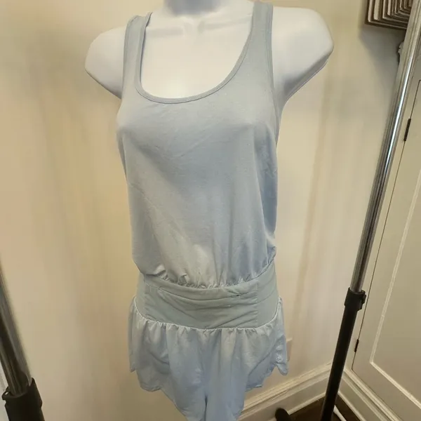 FP Movement by Free People Lt Blue Sleeveless Romper Activewear Racerback NWOT - Image 2