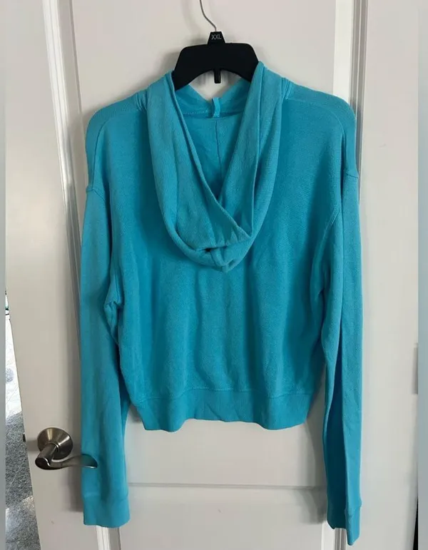 Skims Modal French Terry Classic Hoodie Cyan - Image 4