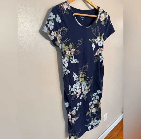 SALE! Navy Isabel Maternity Floral Dress Size M EUC - Image 3