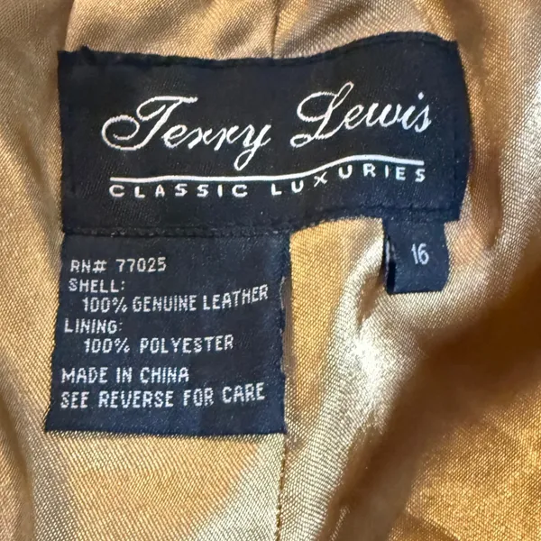 Terry Lewis Classic Luxuries Suede‎ Leather Pant Suit Blazer Set Camel Tan Sz L - Image 6