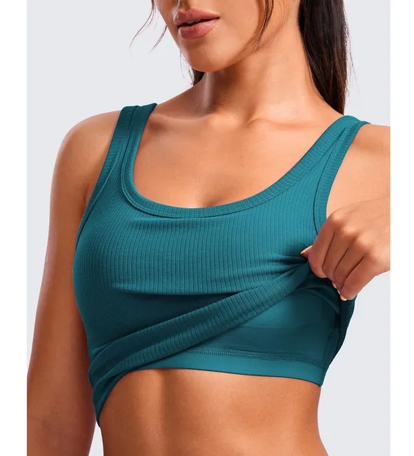 CRZ Yoga Ribbed Longline Sports Bra w Pads - Image 3
