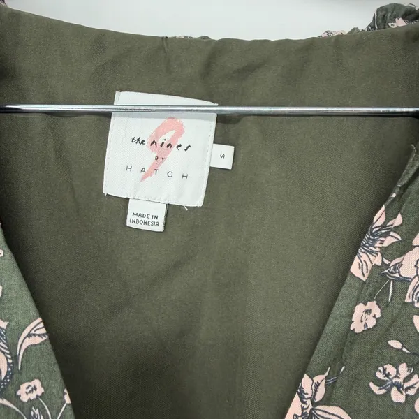 The Nines by Hatch Womens Green Floral Long Sleeve Tiered Maxi Dress Small‎ - Image 5
