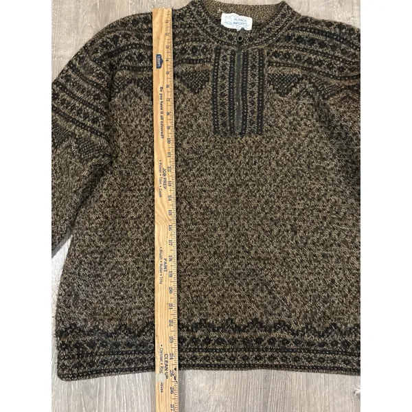 Alpaca Imports Brown Quarter Zip Alpaca Wool Blend Sweater Women's Medium - Image 6