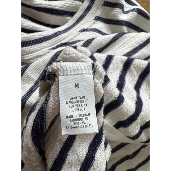 Aerie Striped Oversized M Terry‎ Relaxed Fit Tunic Swim Coverup Nautical Pool - Image 9