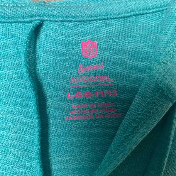 NFL Women Juniors Size Large Miami Dolphins Football Pullover‎ Hoodie NWT - Image 3
