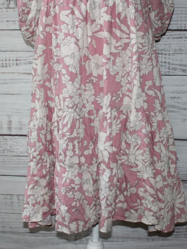 By Together Boho Floral Mini Dress Baby Doll Square Neck Short Sleeve Small - Image 4