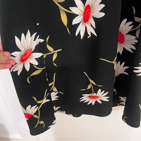 Sans Souci Midi Floral Print Black Dress - Image 5