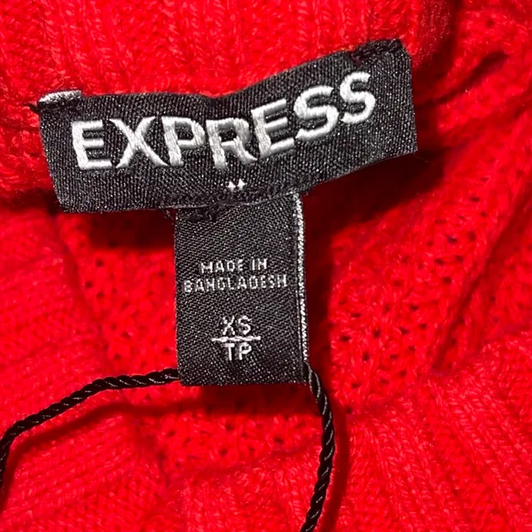 Express Sweater Red V-Neck Oversized tunic s - Image 6