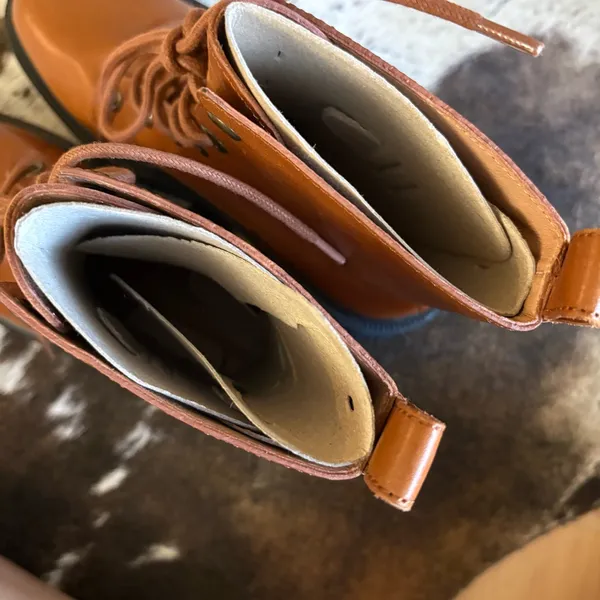 MADEWELL The Rayna Lace-Up Boot In‎ Leather English Saddle Size 9.5 Brown - Image 8