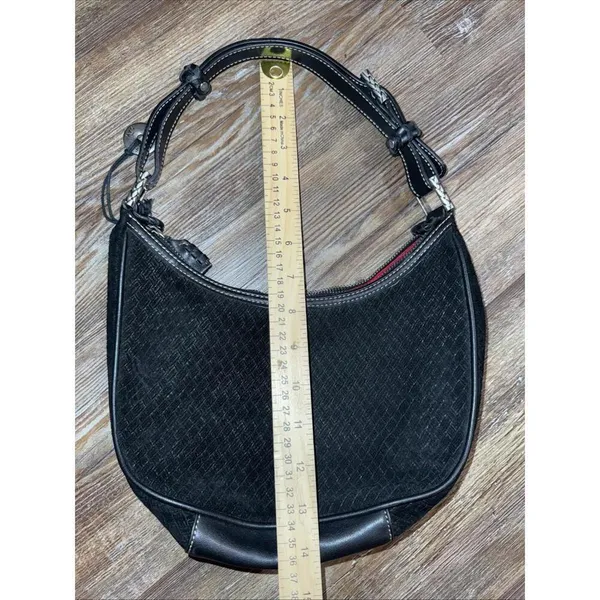 The Sak Boho Hippie‎ Black Leather Equestrian Western Shoulder Hobo Y2K Bag - Image 3