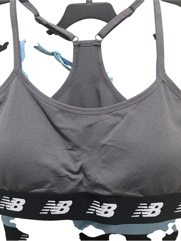 New Balance 2 Pack Sports Bras Gray Blue Racerback Workout Women’s Size XL NWT - Image 2