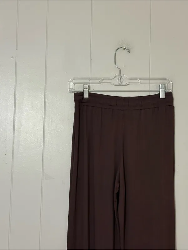 Nuuds Women’s Coffee Brown Lounge Pajama Pants Wide Leg Size XS - Image 8