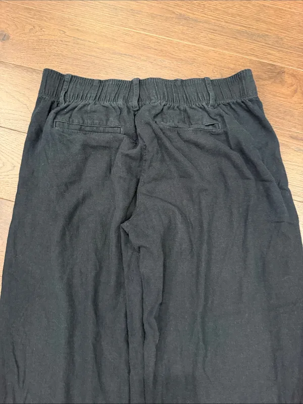 GAP Black Women’s Relaxed Linen-Blend Pants Size Medium - C73-009 - Image 7