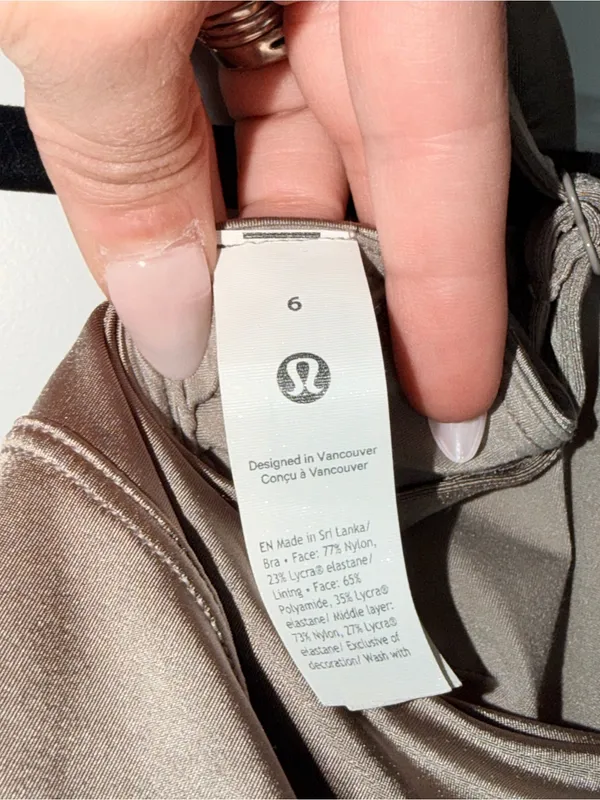 Lululemon Satin Spaghetti Strap Yoga Bra - Image 5