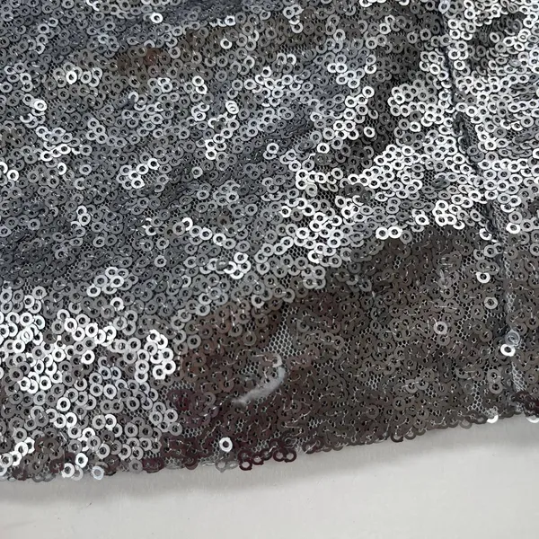 Decree Sequin Mini Skirt Sz M Silver Y2K Disco Festival Glam Party Holiday NYE - Image 7