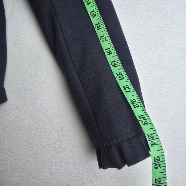 Mac &‎ Jac Navy Blue Ruffle Trim Double Breasted Pea Coat Jacket Womens Large - Image 10
