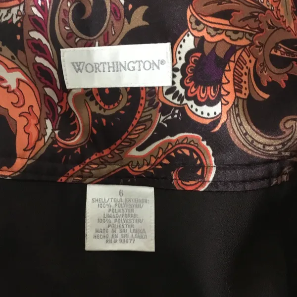 Worthington Women's Skirt Size 6 Flare Boho Cottage Women’s Skirt Size 6 Fit /Flare Floral Silky. - Image 7