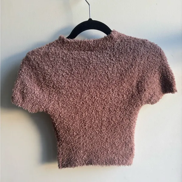 Skims‎ Cozy Knit Crop Mauve Top XXS/XS Turtleneck layered transitional chic - Image 3