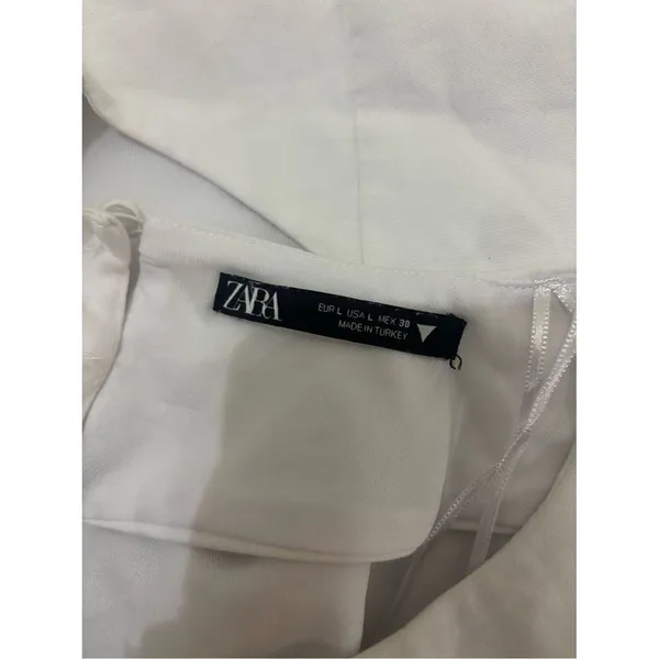 Zara Asymmetric one Sleeve Backless White Structure Bodysuit Large Minimalist - Image 9