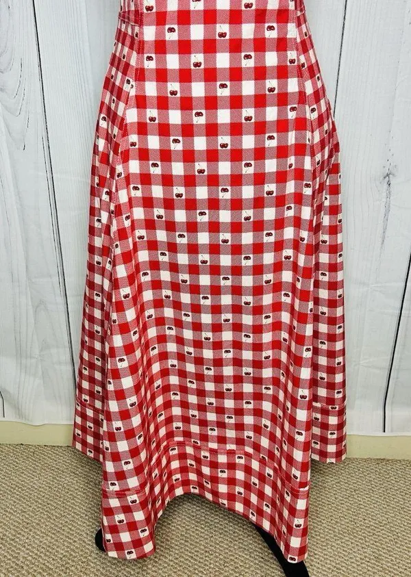 NWT Avec Les Filles Cherry Print Sweetheart Fit & Flare Midi Dress Sz 14 Stretch - Image 3