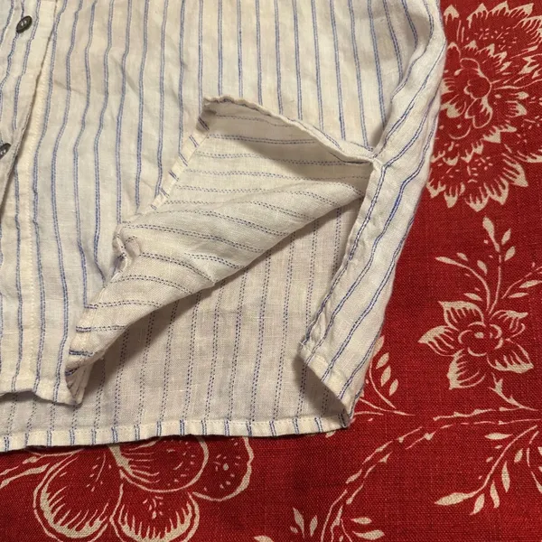 The White Company White Label Linen Blue Striped Tunic‎ Shirt Womens 2 Lagenlook - Image 5