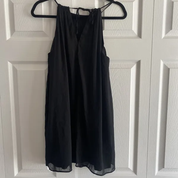 Abercrombie & Fitch Smocked Halter Mini Dress Womens‎ Size XS Black Chiffon Boho - Image 5