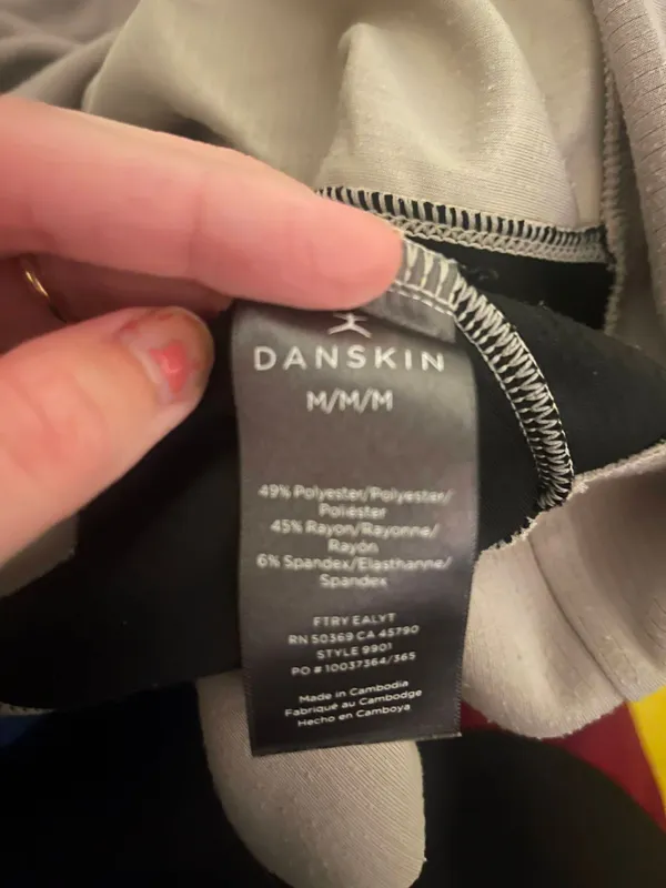 Danskin Tan and black Colorblock Crew Neck long sleeve sweatshirt M - Image 3