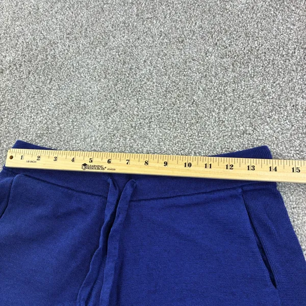 Meticulous Knitwear Womens Med Blue Knit Lounge Shorts Drawstring Waist‎ Casual - Image 4