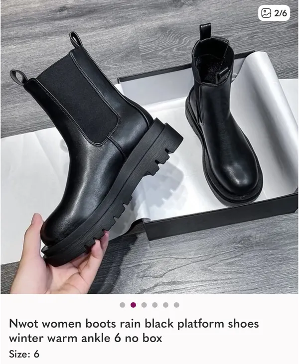 NWOT platform boots winter rain snow size 6 shoe - Image 2