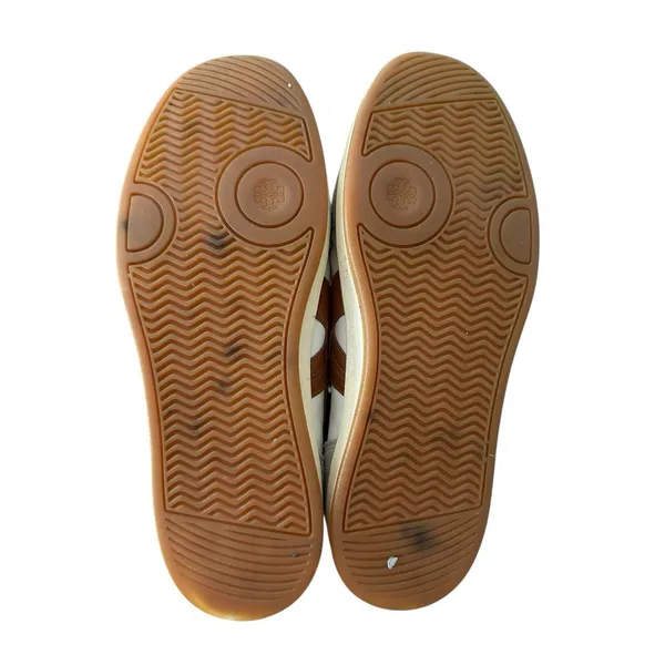 Tory‎ Burch Hank Court Sneakers Women Size 8.5 Brown Cream Lace Up Logo #S103-1 - Image 10