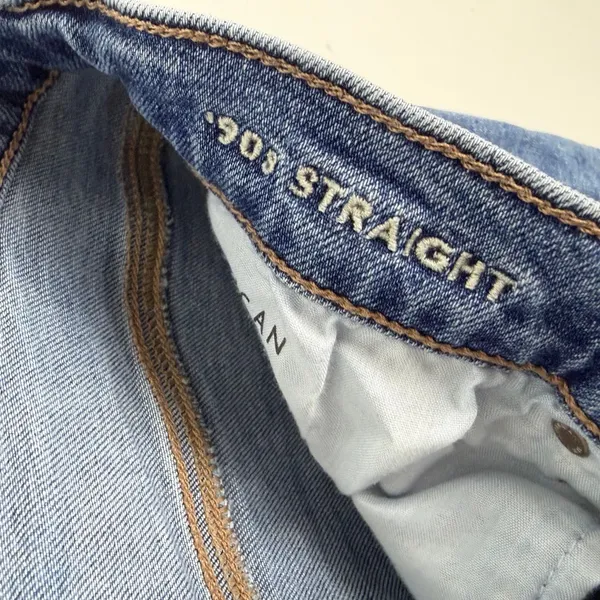 American Eagle Stretch 90s Straight Jean Medium Wash High Rise Classic Size 10 - Image 9