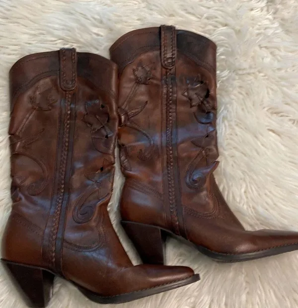 White Mountain, Santa Fe, Western CowboyBoots size 8.5 brown color - Image 16