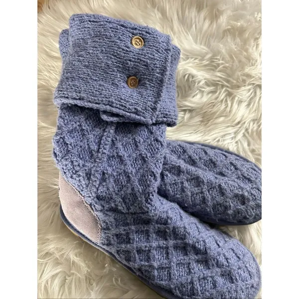 UGG Australia Cardy Knit Tall Fold Over Light Purple Sweater Boot - Size 8 - Image 8