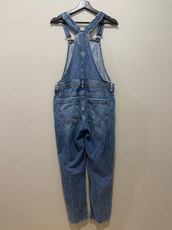 American Eagle Medium Wash Denim Classic Overalls Size M - Image 2