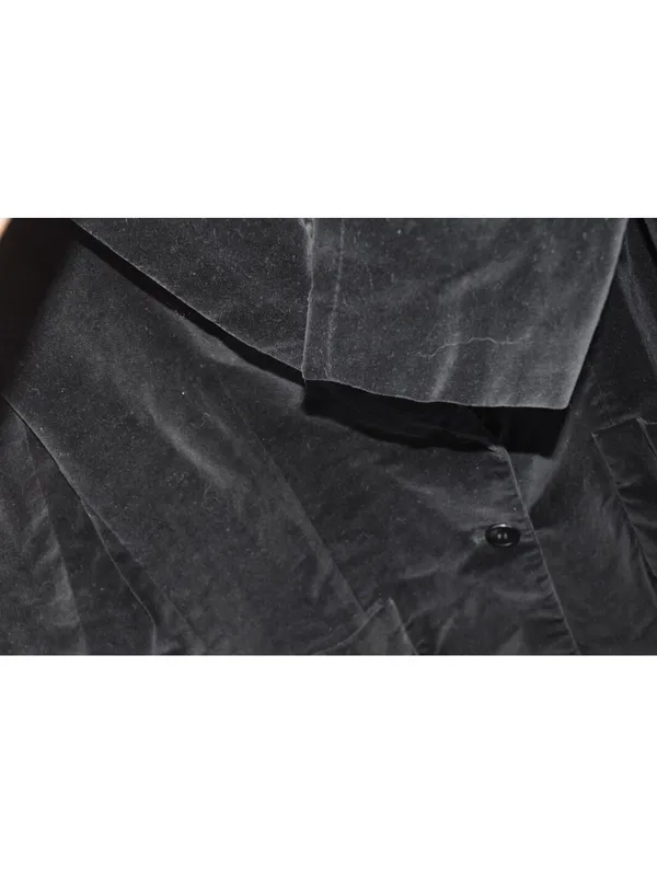 Vintage (80s) Wheel Black Velvet Blazer Sz14 Classic Notch Lapel Tailored Jacket - Image 5