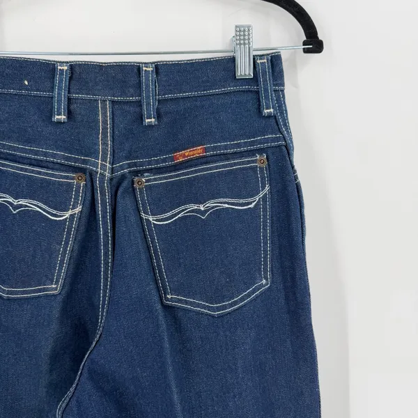 Vintage Wrangler Jeans Size 10 Dark‎ Wash Straight Leg Westernwear 34" Tall - Image 5