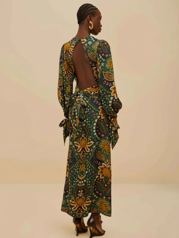 Farm Rio Black Jaipur Maxi Dress - Image 3