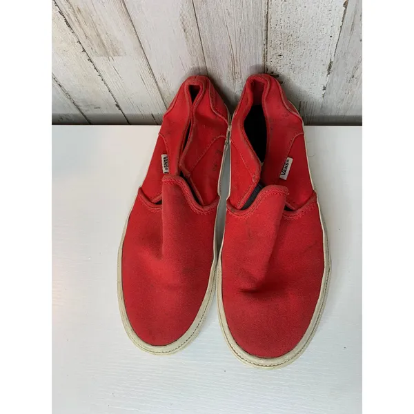 Vans Classic Slip-On Sneakers Womens Size 7 Racing Red Skate Casual Shoes - Image 4