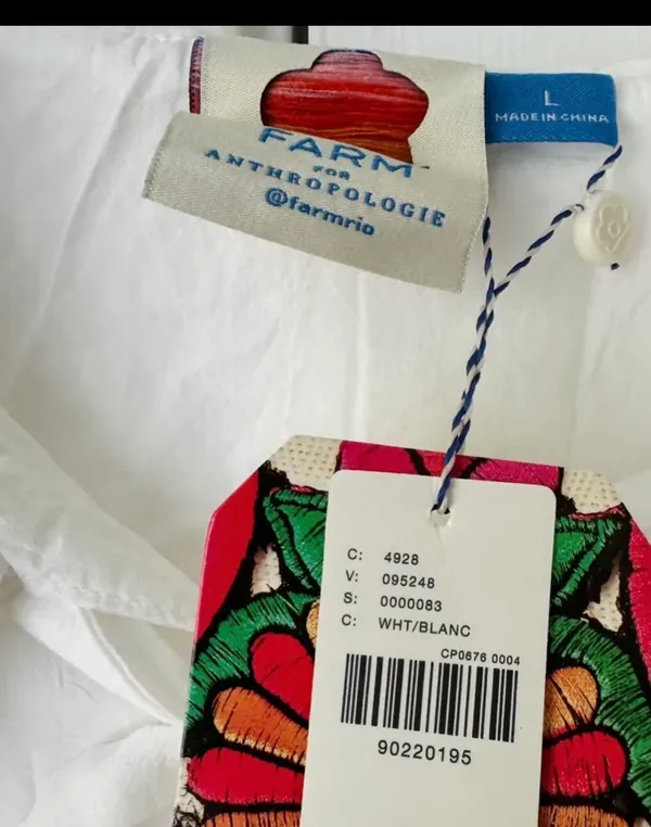 Farm Rio Collared Button Front Mini Dress, Size L - Image 12