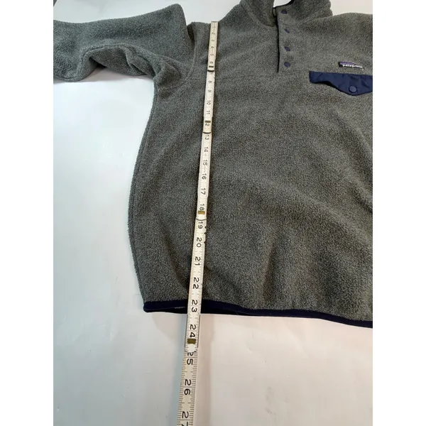 Patagonia Synchilla Snap-T Fleece Pullover Gray Navy Blue Women XS 25455 - Image 5