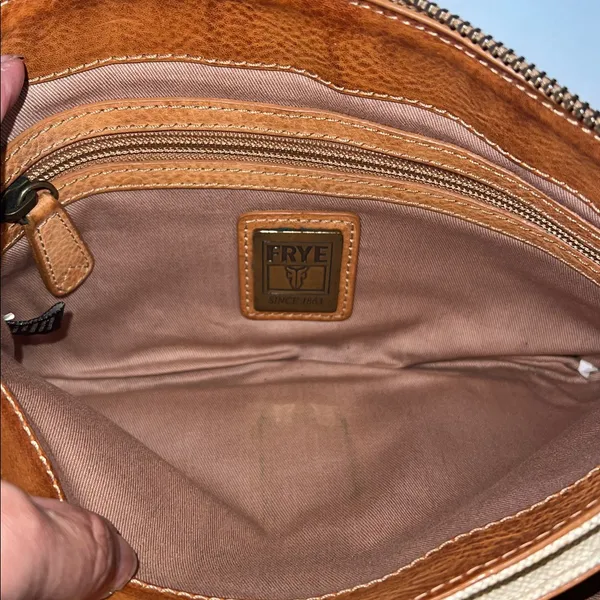 Frye leather and canvas multicolored clutch wristlet - Image 9