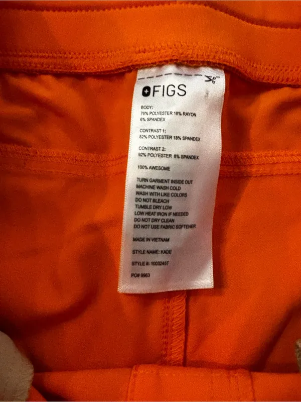 Figs Kade Straight Leg scrub pant in creamsicle Women’s size M/T NWOT - Image 10