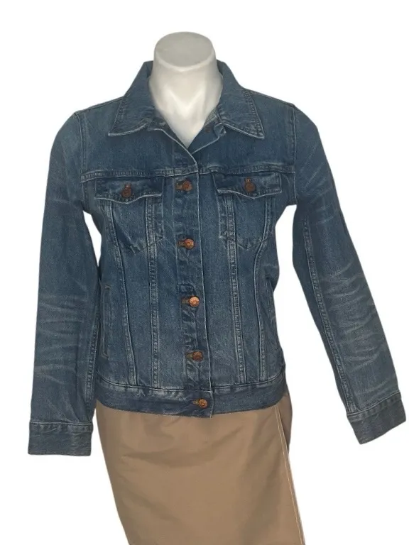 MADEWELL The Jean Jacket Pinter Wash Denim Trucker Jacket Size Medium - Image 4