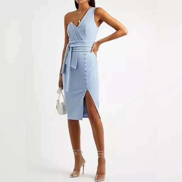 Lavish Alice NWT Origami One-Shoulder Midi Dress in Cornflower Blue 10 - Image 3