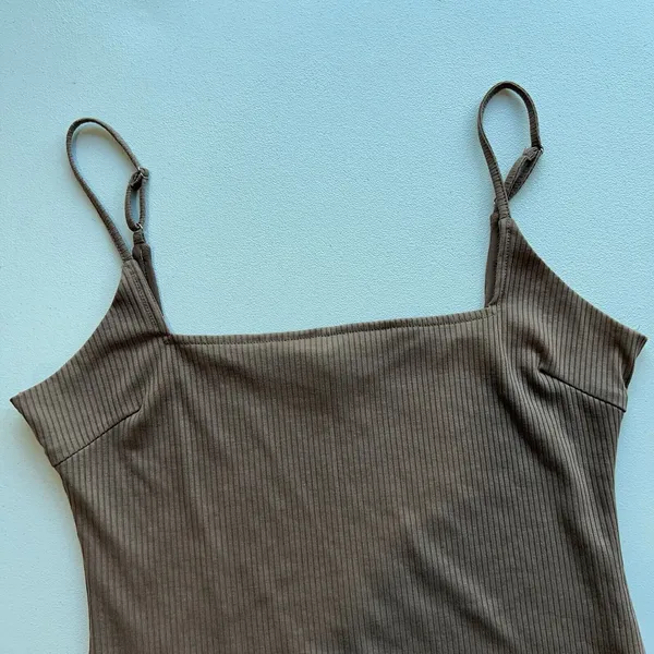 LULUS Danyelle Bodysuit Ribbed Knit Square Neck Spaghetti Strap Size‎ XL - Image 3