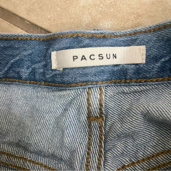 Pacsun Women’s Blue Ultra High Rise Vintage Button Fly Denim Cut-Off‎ Shorts 26 - Image 3