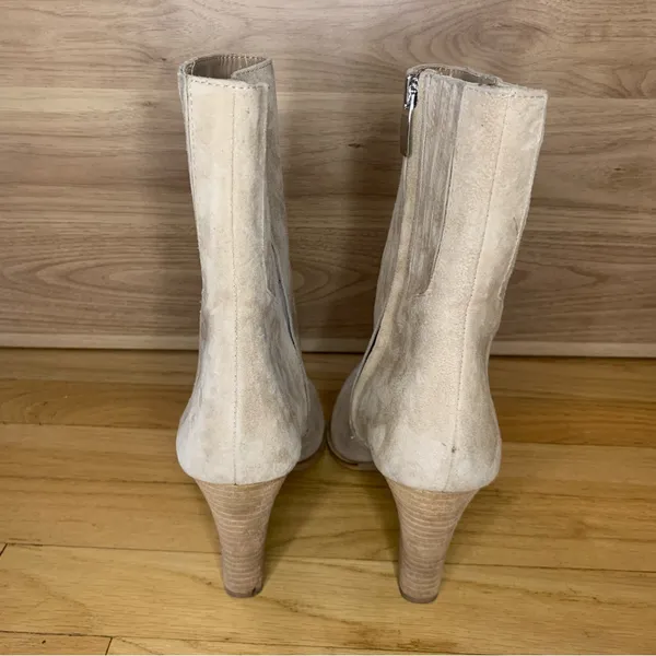 Steve Madden Rickki Suede Cream Pointed Toe Booties - Size 8 - Image 3