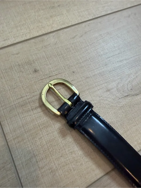 Coach Black Leather Belt Size 34 Gold Brass Buckle Vintage Made in Costa Rica - Image 2
