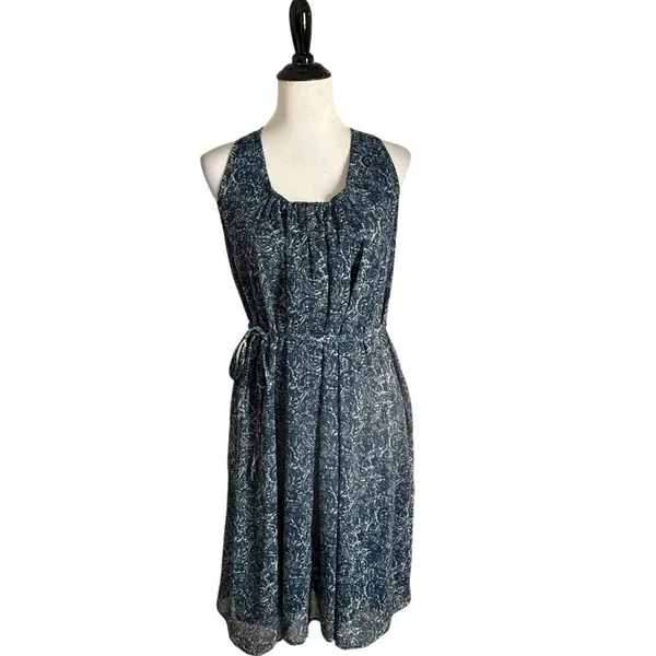 Converse Womens Paisley Print Open Back Dress Size M Blue Halter Tie Waist BOHO Casual - Image 11
