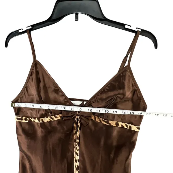 Delicates Pajamas Set Womens M Satin Leopard Trim Cami Pants‎ Sleepwear Lounge - Image 7